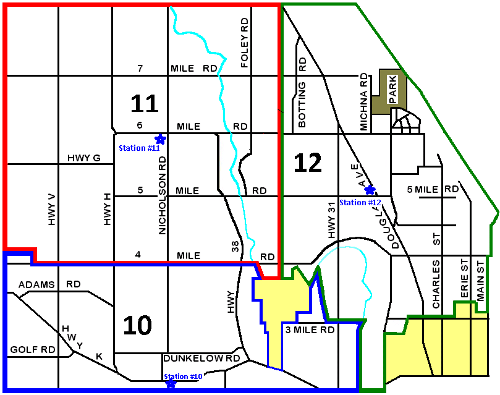 Caledonia Fire Department Station District Map